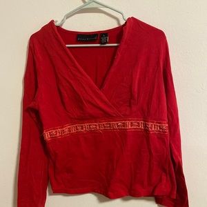 Red long sleeve top